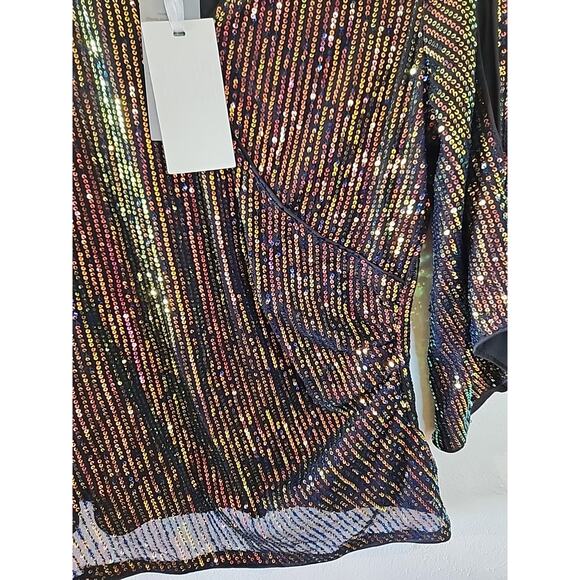 NWT GRACE KARIN Women’s Sequin Top 3/4 Slit Sleeve Party Top Small MSRP$50 - Picture 6 of 7